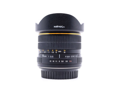 Walimex Pro 8mm f/3.5 CS Fisheye - Geschikt voor Canon EF-S
