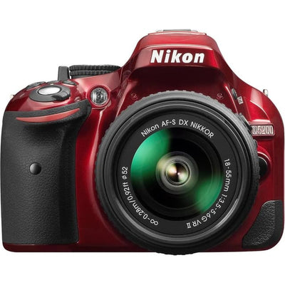 Reflex D5200 - Rood + Nikon AF-S DX Nikkor 18-55 mm f/3.5-5.6G IF-ED VR