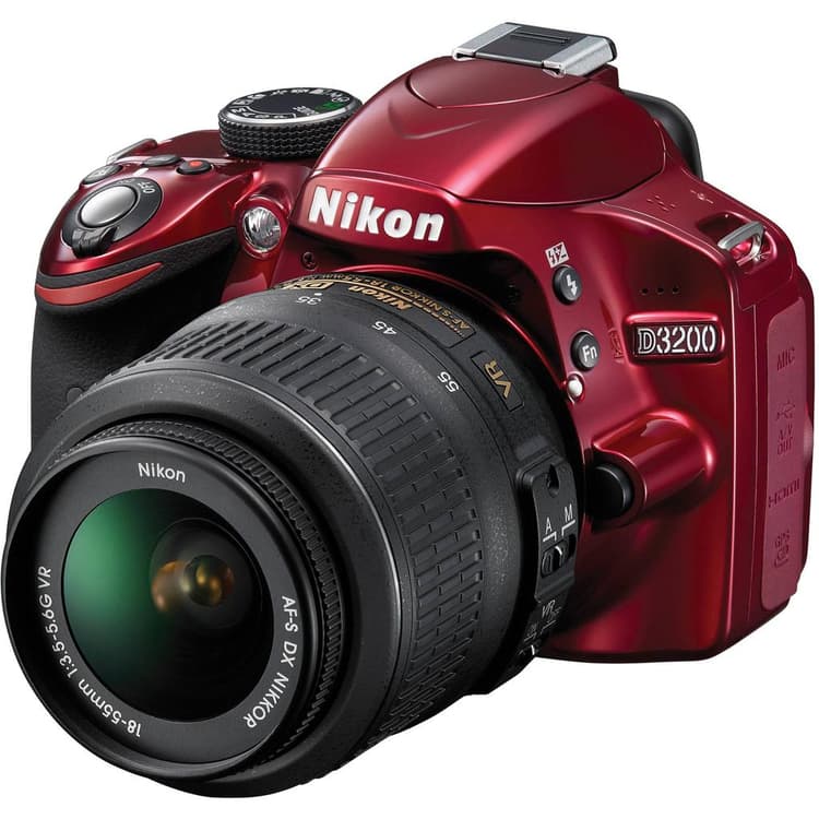 SLR D3200 - Red Nikon Nikkor AF-S DX 18-55mm f/3.5-5.6G VR II f/3.5-5.6