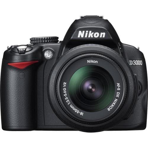 Reflex D3000 - Zwart + Nikon AF-S DX Nikkor 18-55mm f/3.5-5.6G VR lens · hoofdafbeelding
