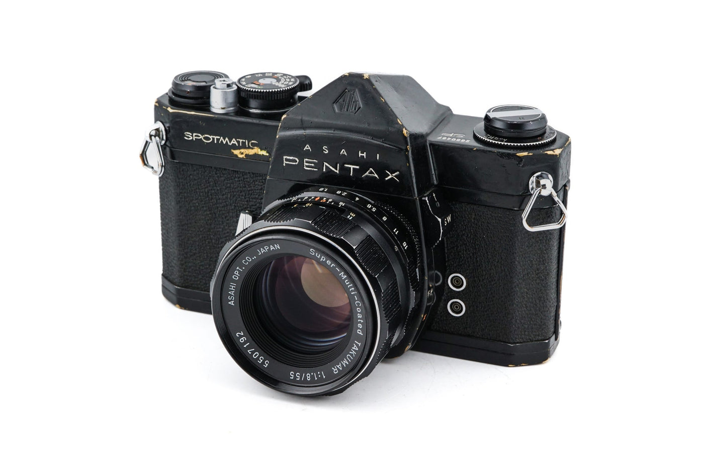 Pentax Spotmatic SP + 55mm f1.8 Super-Multi-Coated Takumar · hoofdafbeelding