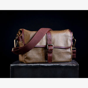París Olive green Waxed Canvas Camera Bag