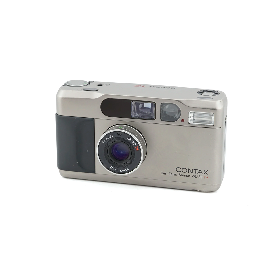Contax T2 Zilver Carl Zeiss Sonar 2.8 - Mint 35mm Filmcamera · hoofdafbeelding