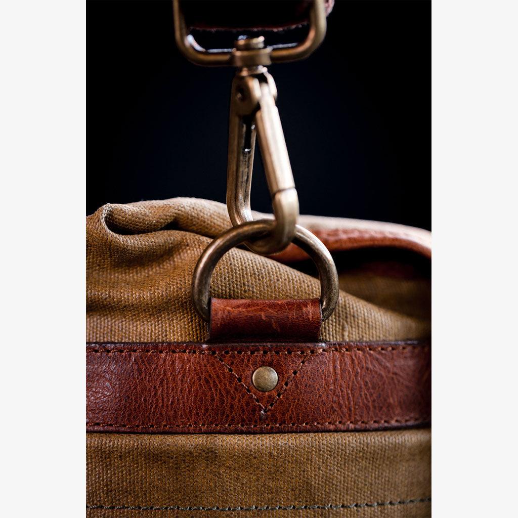 Roma Olive Green Waxed Canvas Camera Bag