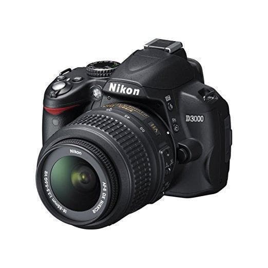 SLR D3000 - Zwart + Nikon AF-S DX 18-55 mm f/3.5-5.6 G VR · hoofdafbeelding