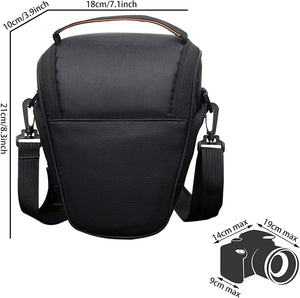 HIUOUIH Funda Camara Reflex Bolsa Fotografia Impermable y Anti-Choque Camera Bag Bandolera SLR Fotos Compacta con Correa de Hombro para la Mayoría Digital DSLR Cámaras, Negro